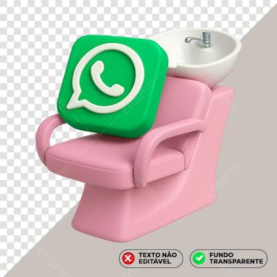 Contato WhatsApp Cabeleireira 3D PNG