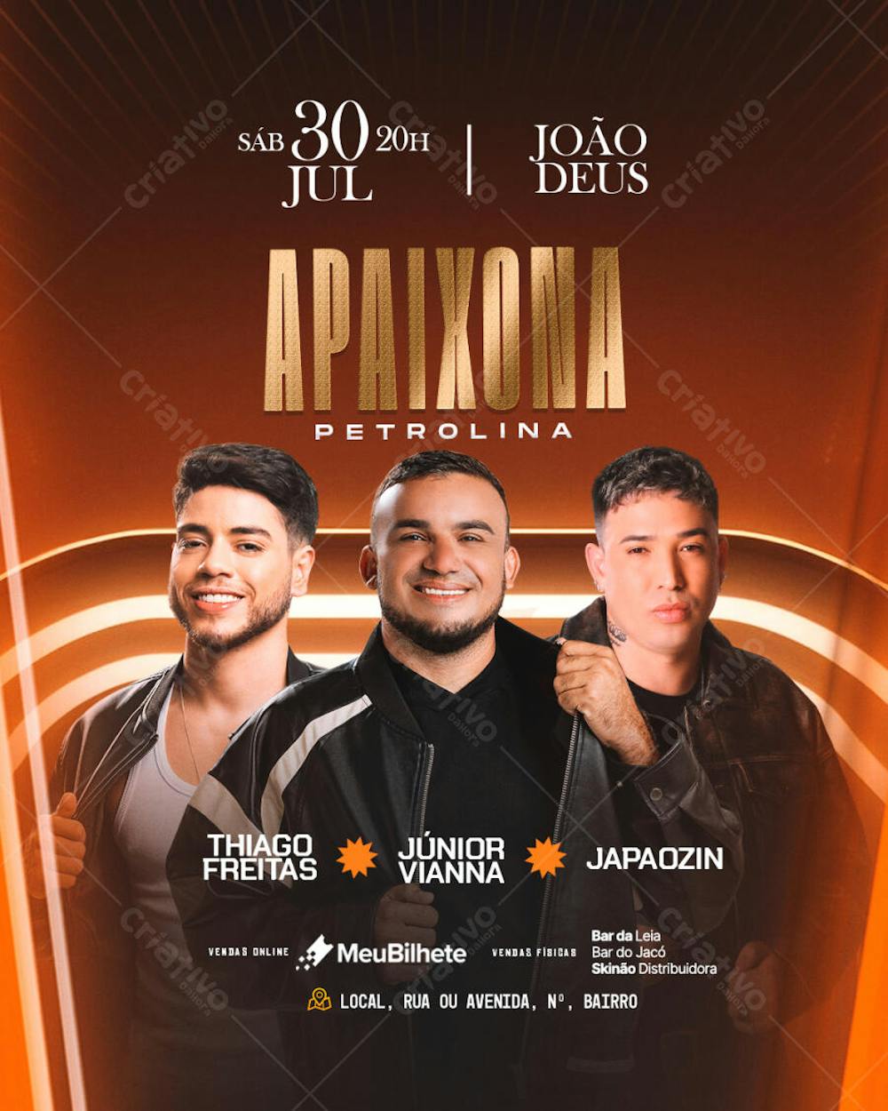 FLYER EVENTO APAIXONA PETROLINA FEED PSD EDITÁVEL