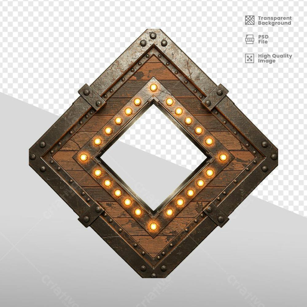 ELEMENTOS 3D RUSTICO MADEIRA E FERRO 2