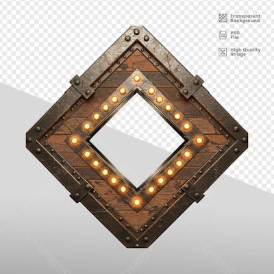 ELEMENTOS 3D RUSTICO MADEIRA E FERRO 2