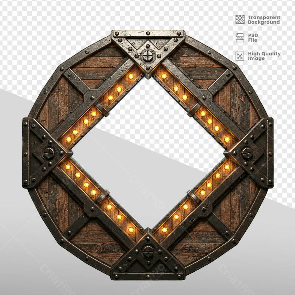 ELEMENTOS 3D RUSTICO MADEIRA E FERRO 4