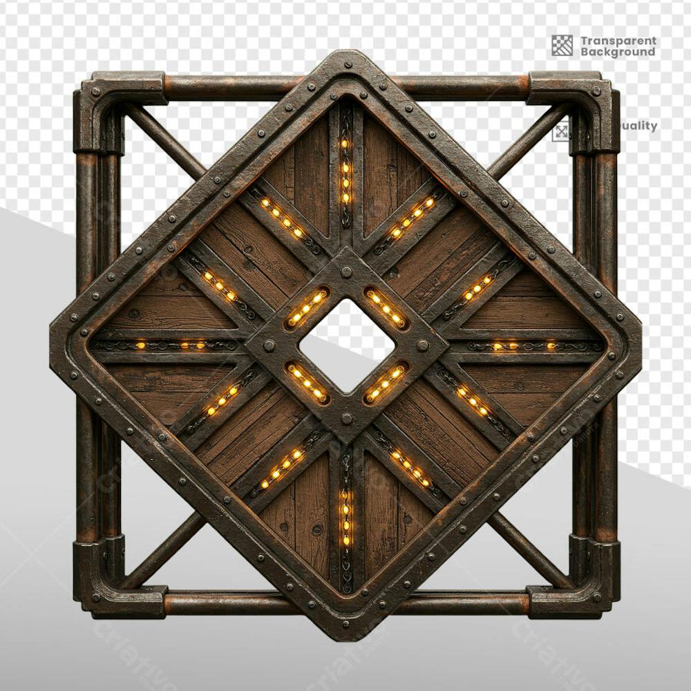 ELEMENTOS 3D RUSTICO MADEIRA E FERRO 3