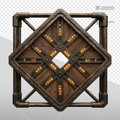 ELEMENTOS 3D RUSTICO MADEIRA E FERRO 3