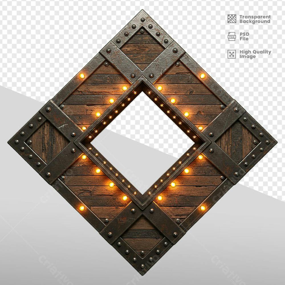 ELEMENTOS 3D RUSTICO MADEIRA E FERRO 6