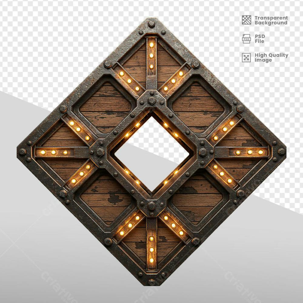 ELEMENTOS 3D RUSTICO MADEIRA E FERRO 7