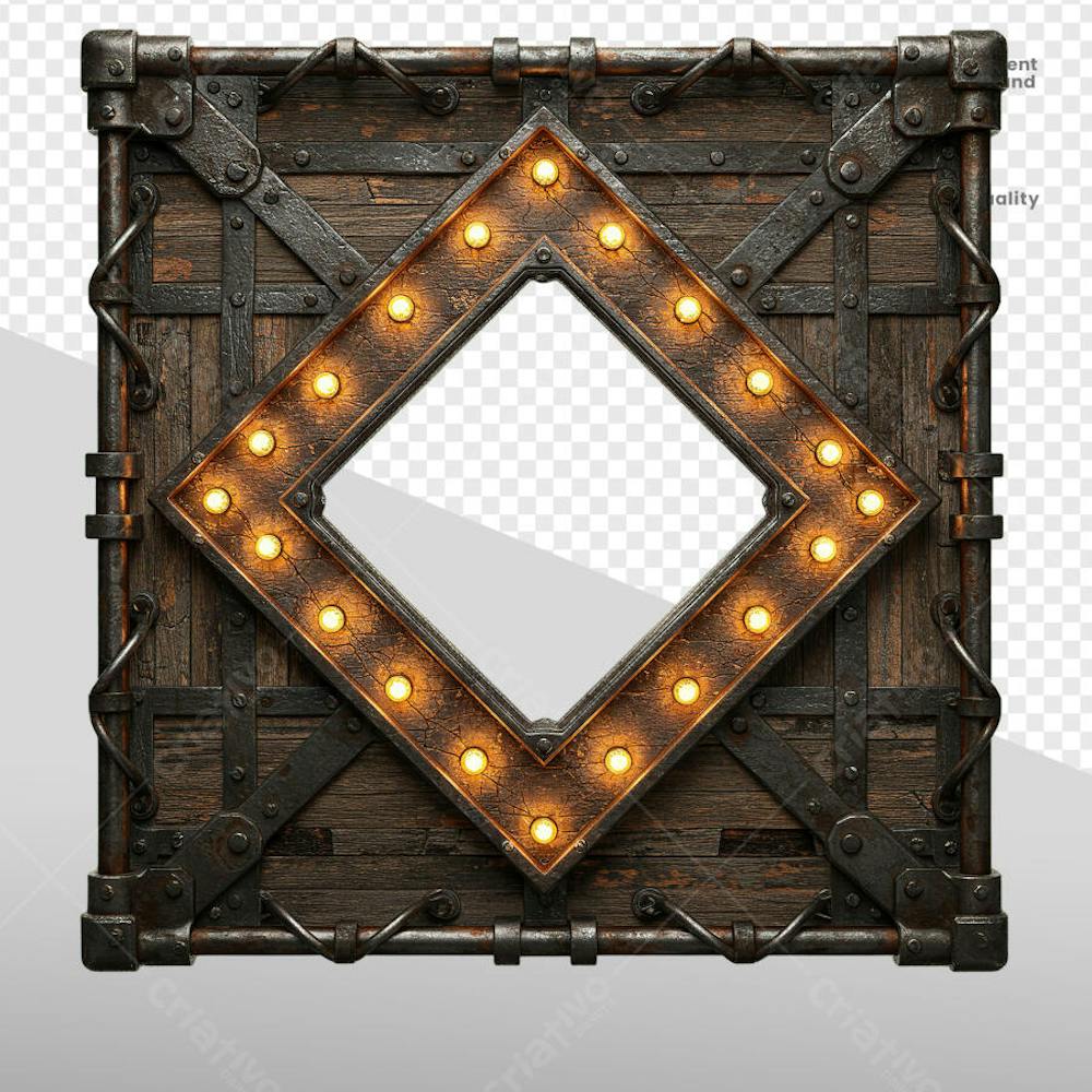 ELEMENTOS 3D RUSTICO MADEIRA E FERRO 8