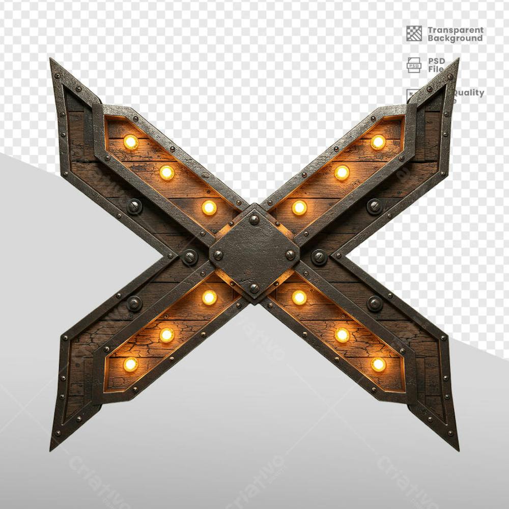 ELEMENTOS 3D RUSTICO MADEIRA E FERRO 14