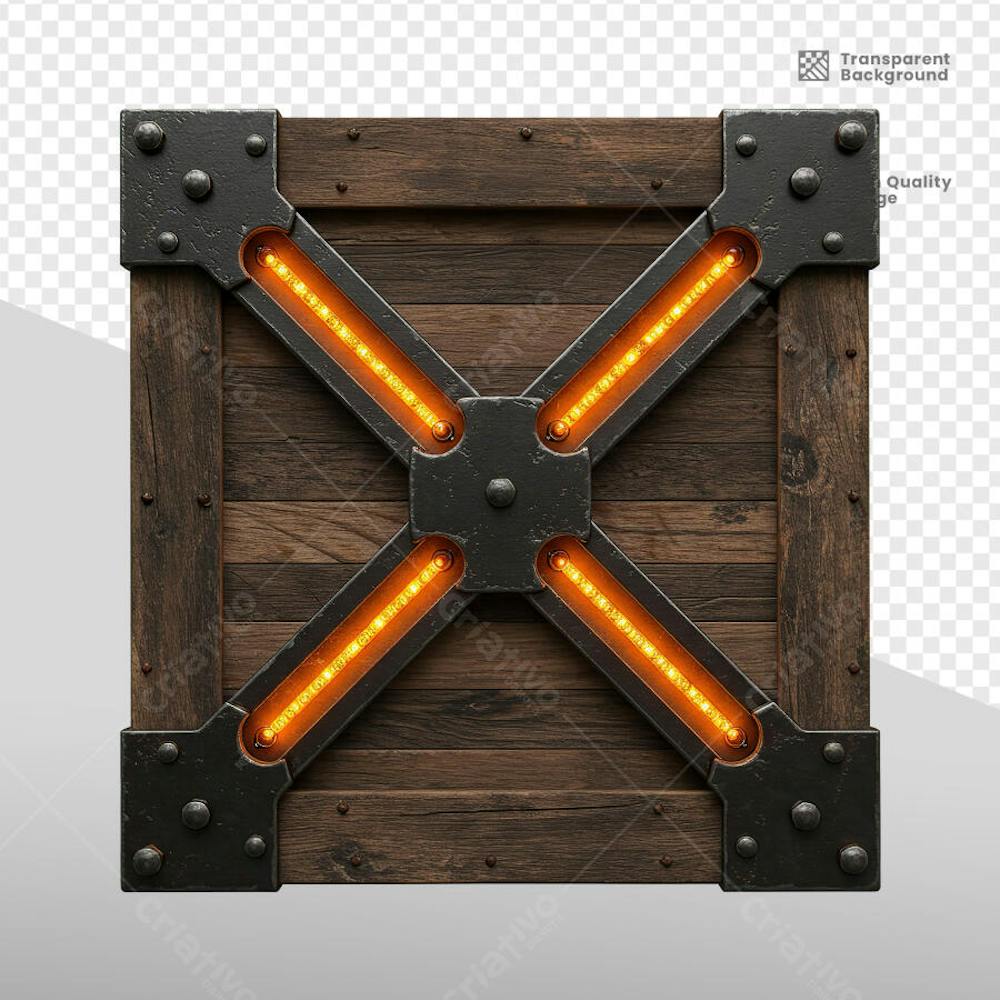 ELEMENTOS 3D RUSTICO MADEIRA E FERRO 12