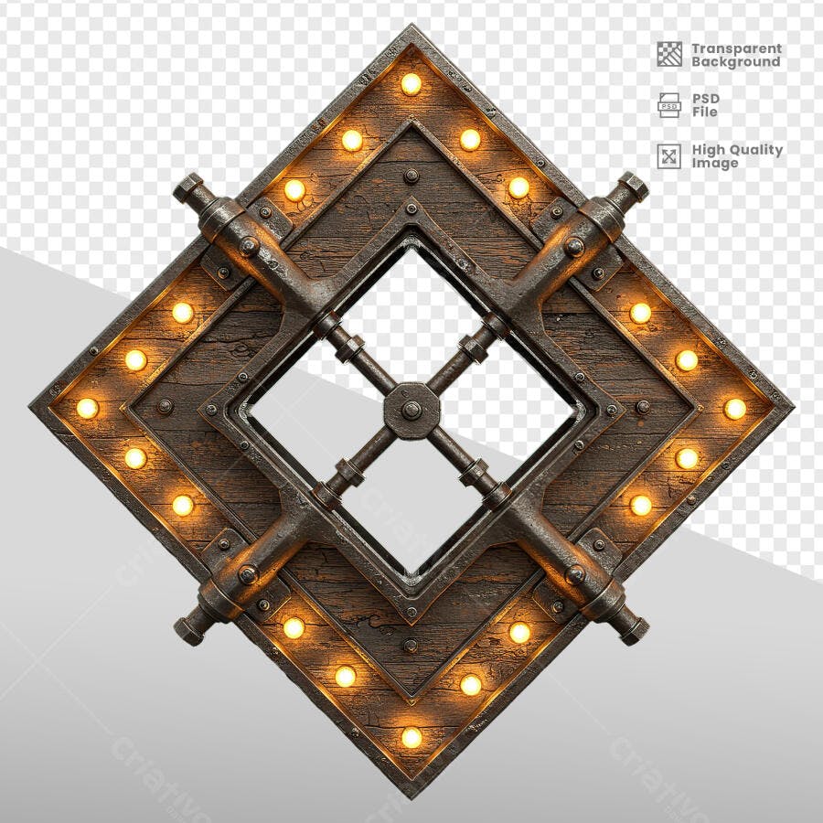 Moldura de Madeira e Metal PSD Editável