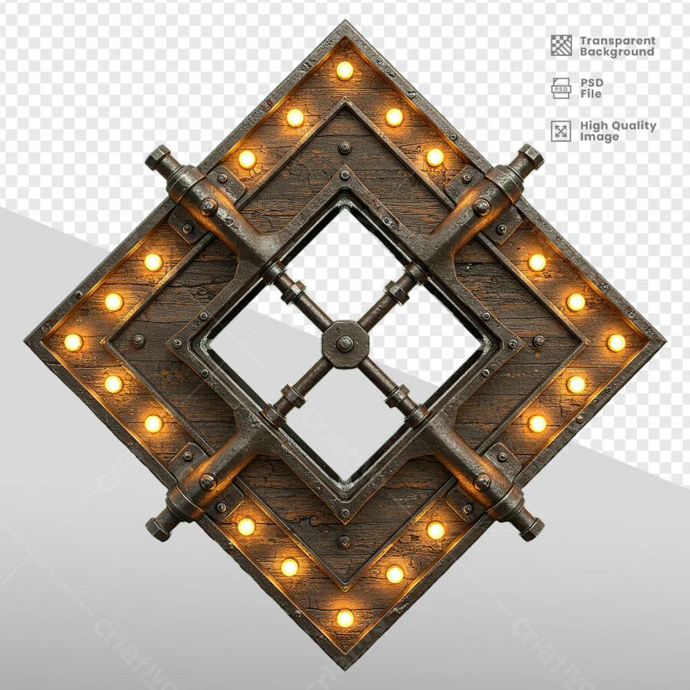 ELEMENTOS 3D RUSTICO MADEIRA E FERRO 15