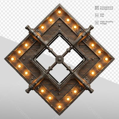ELEMENTOS 3D RUSTICO MADEIRA E FERRO 15