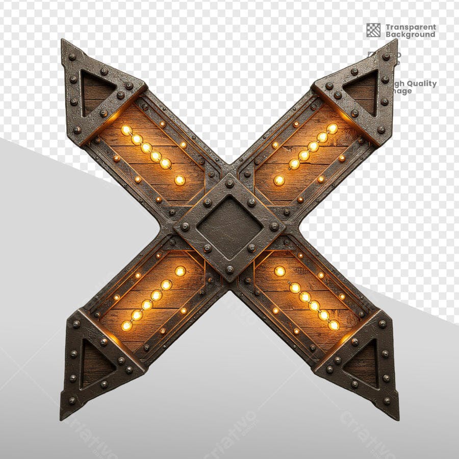 Logo Industrial com Luzes PSD Editável