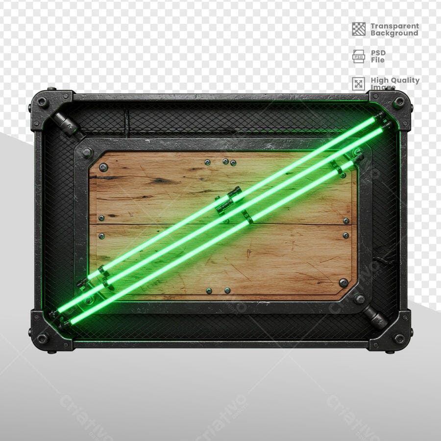 Banner Neon Verde para Publicação em Redes Sociais PSD Editável