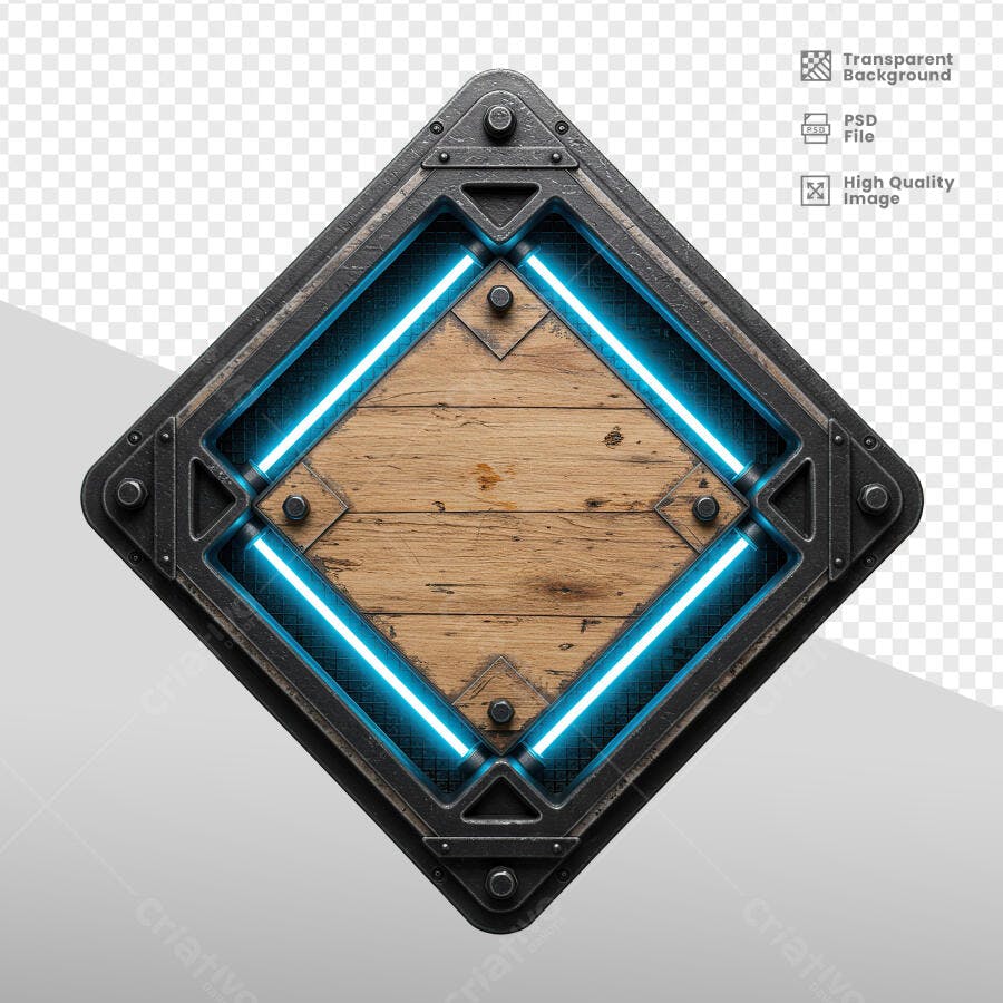 Placa Decorativa em Estilo Cyberpunk PSD Editável