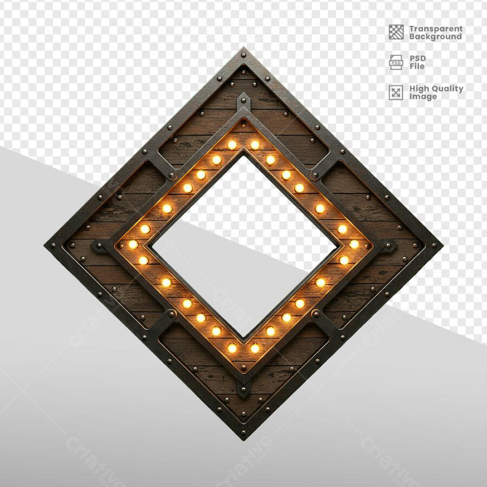 ELEMENTOS 3D RUSTICO MADEIRA E FERRO 36