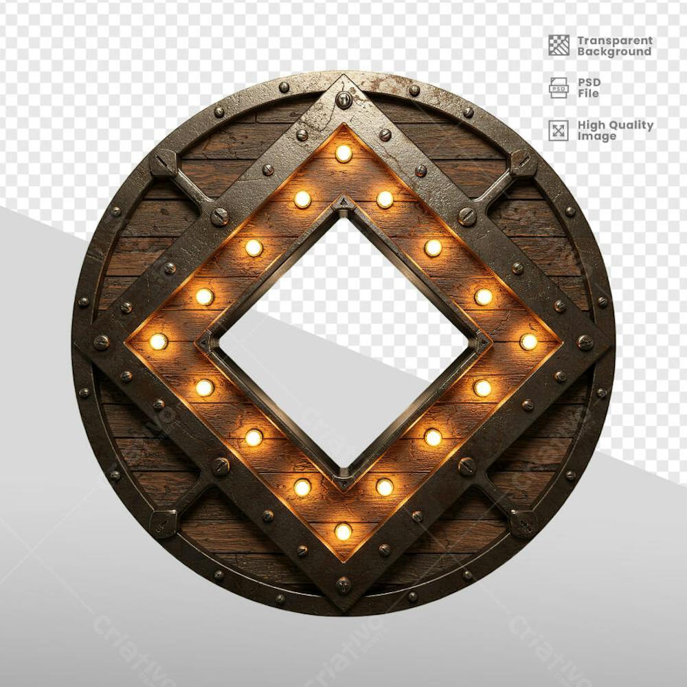 ELEMENTOS 3D RUSTICO MADEIRA E FERRO 40
