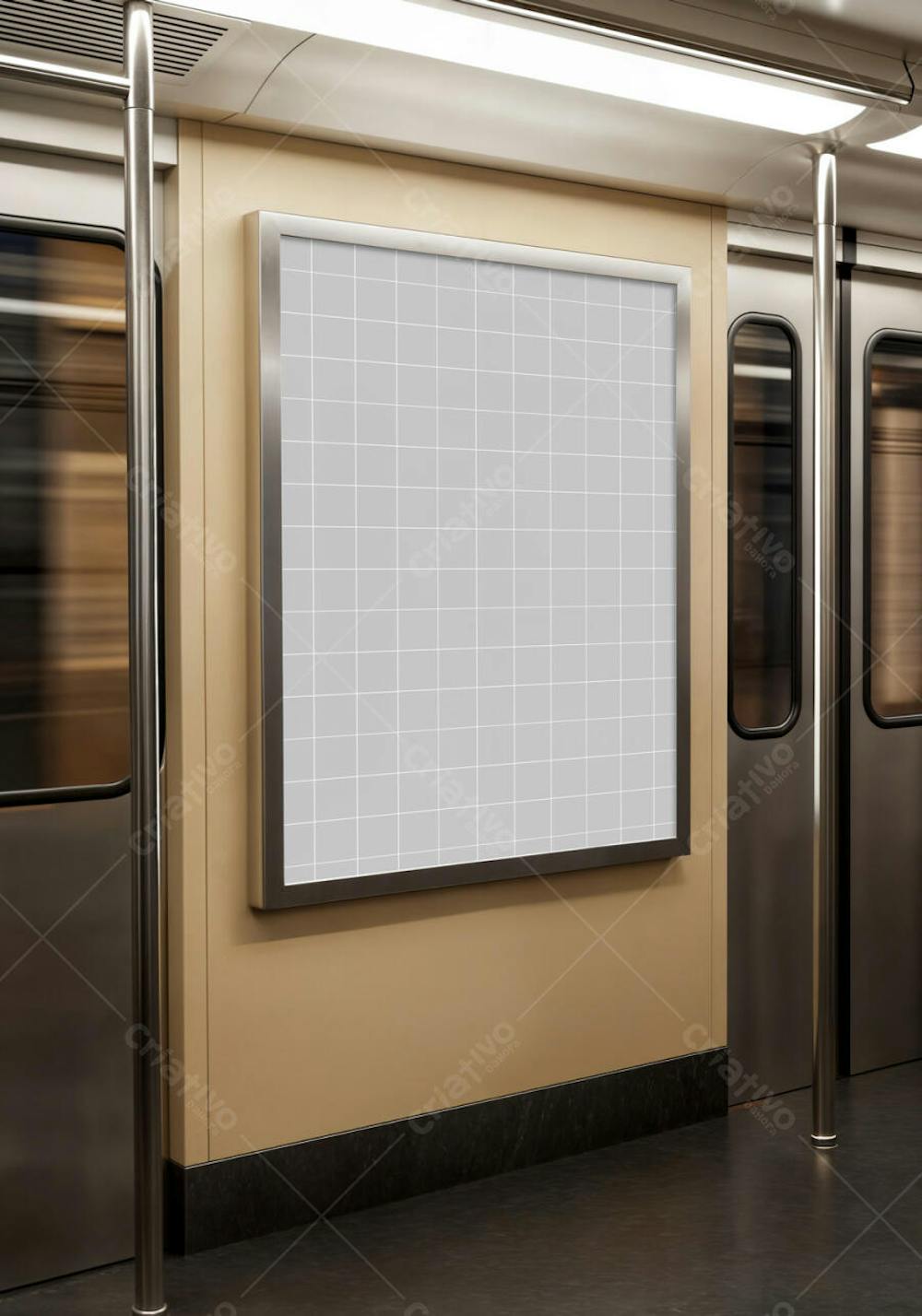Anúncio publicitário em metrô Mockup PSD editável