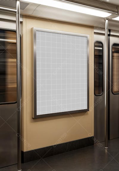 Anúncio publicitário em metrô Mockup PSD editável