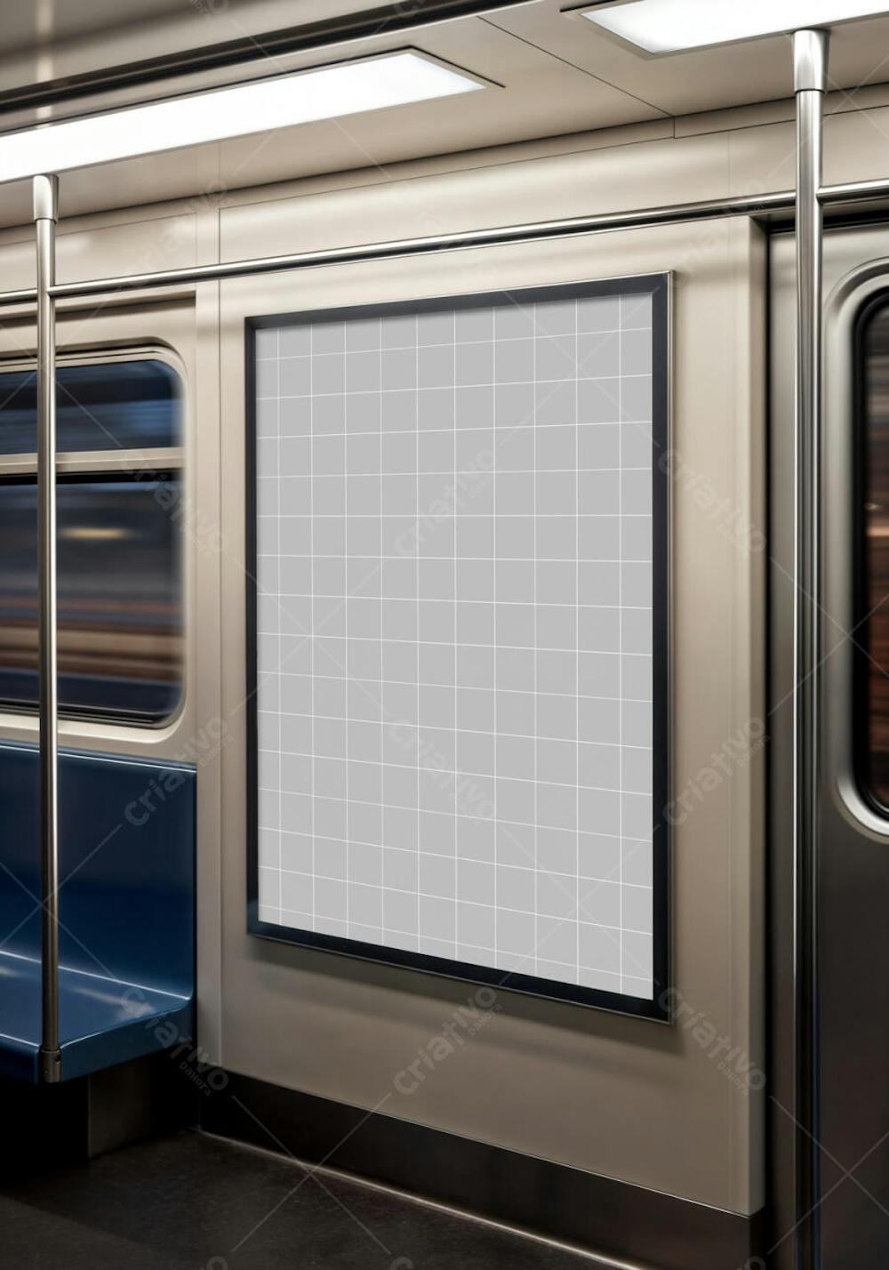 Anúncio publicitário em metrô PSD editável Mockup