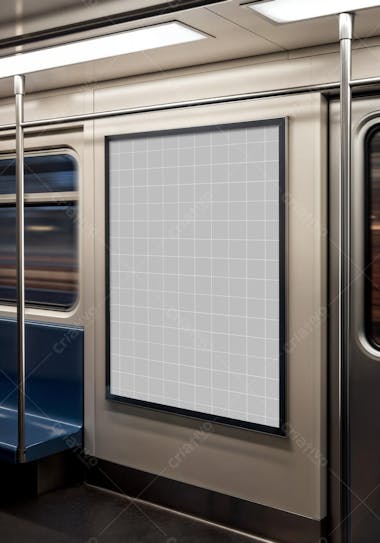 Anúncio publicitário em metrô PSD editável Mockup