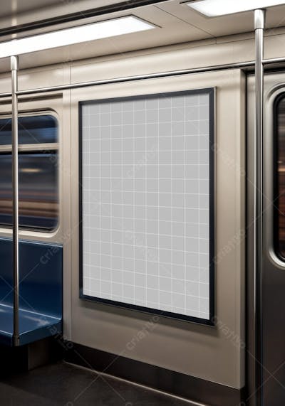 Anúncio publicitário em metrô PSD editável Mockup