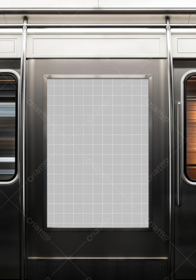 Anúncio publicitário em metrô PSD Mockup editável
