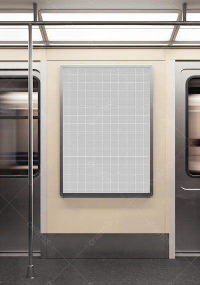 Mockup de Anúncio publicitário em metrô PSD editável