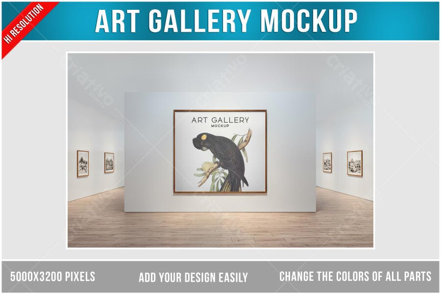 Mockup de Quadro em Galeria de Arte Moderna