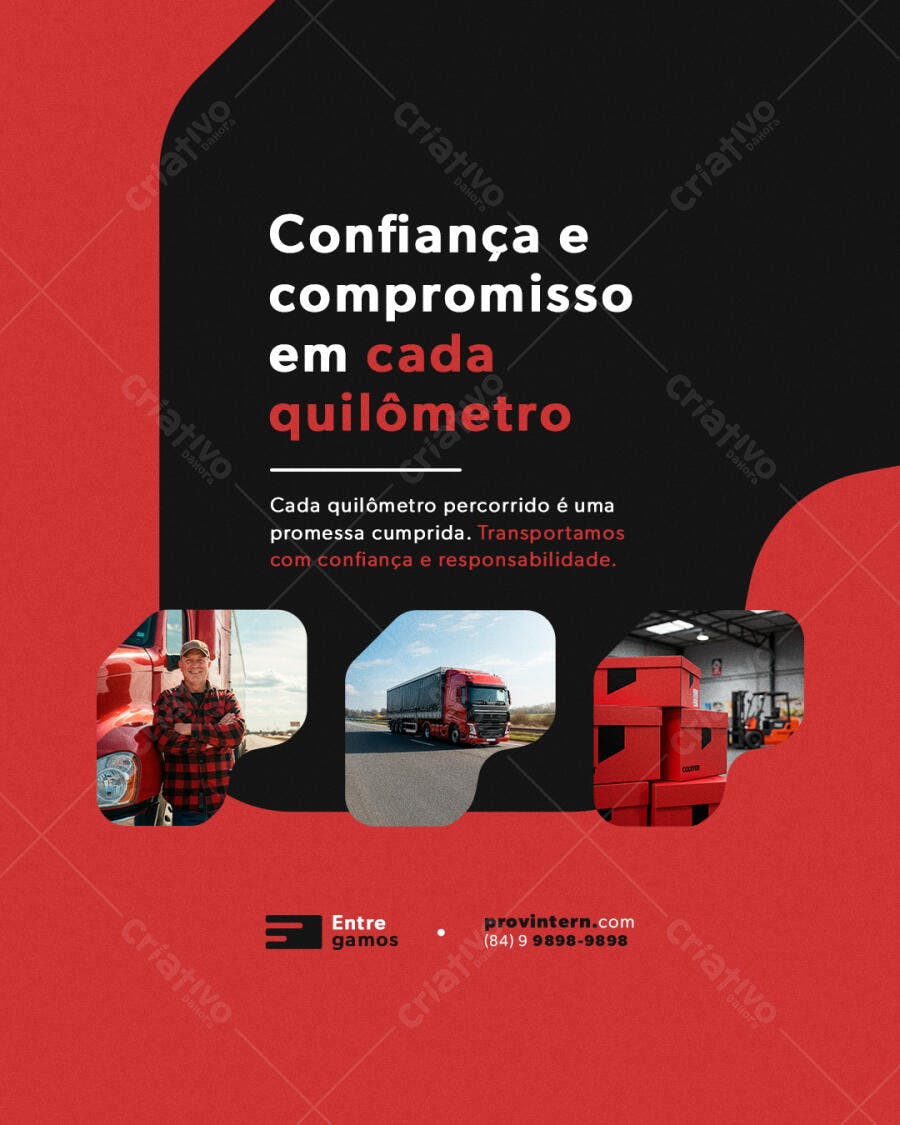 Post para Redes Sociais Transporte PSD Editável