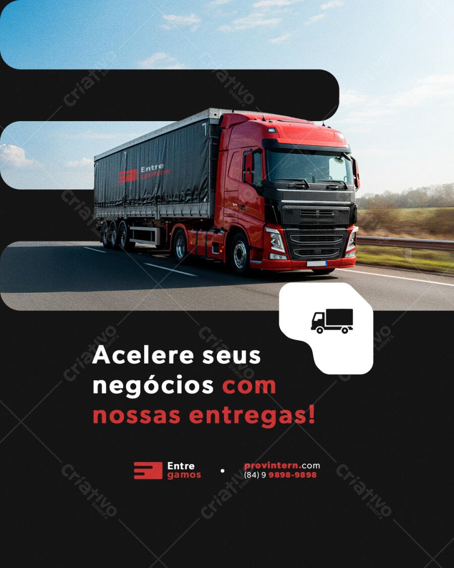 Post para Redes Sociais Logística PSD Editável