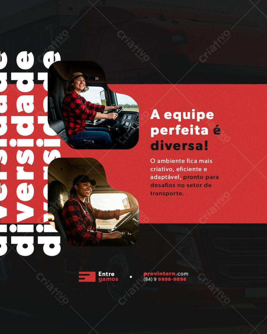 Post para Diversidade no Transporte PSD Editável