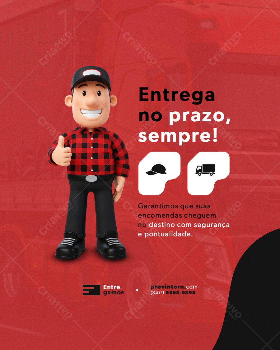 Postagem para Redes Sociais Entrega no Prazo PSD Editável