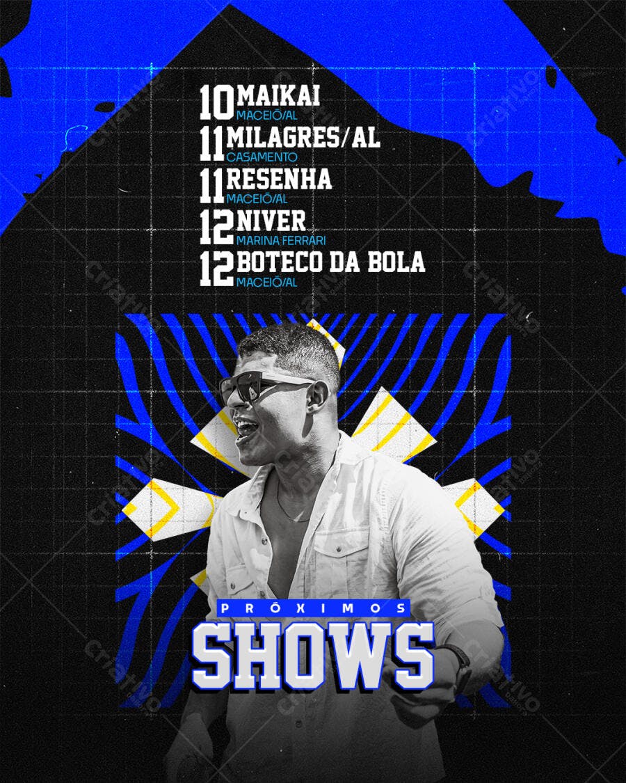 Flyer Próximos Shows Maceió PSD Editável