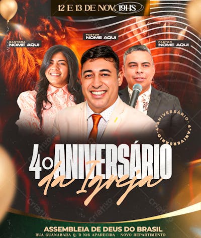 4 aniversário da nossa igreja