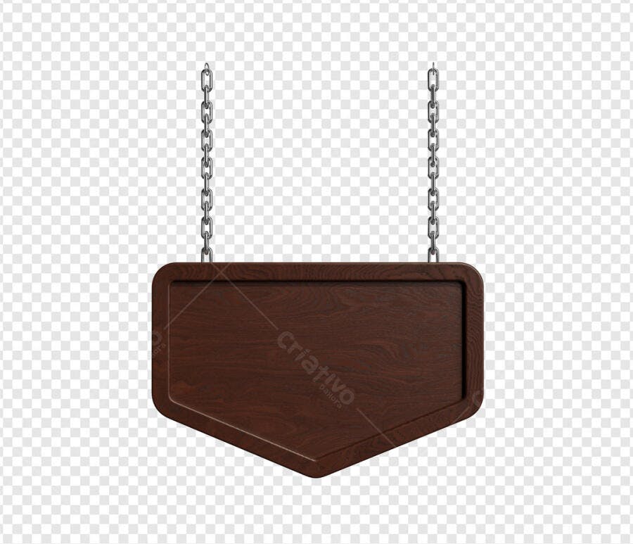 Placa de Madeira Marrom Suspensa PSD Editável