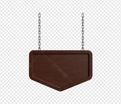 PLACA PENDURADA DE MADEIRA  COM CORRENTE 2