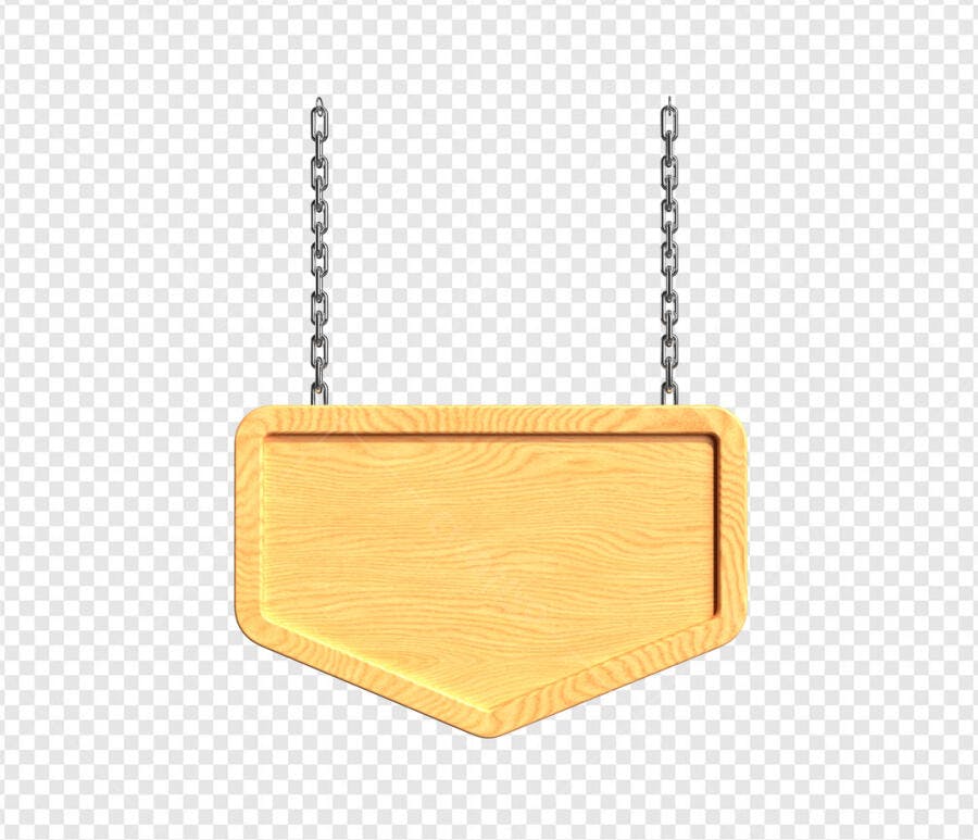 Placa de Madeira Suspensa PSD Editável