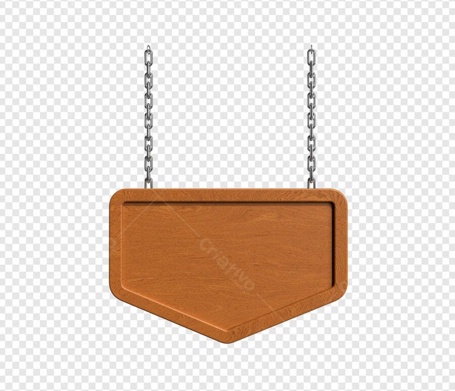 Placa de Madeira Suspensa PSD Editável