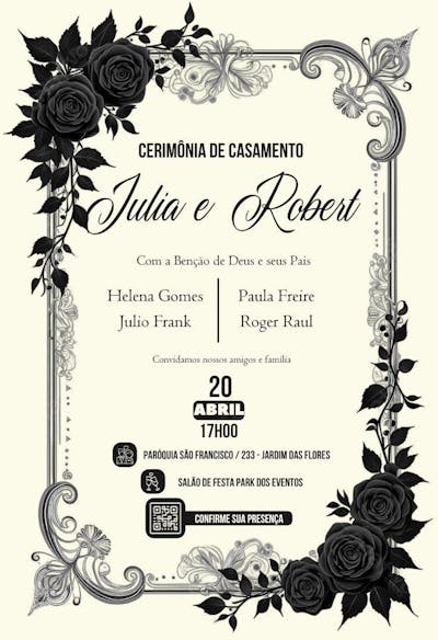 Convite de Casamento Editável no Canva