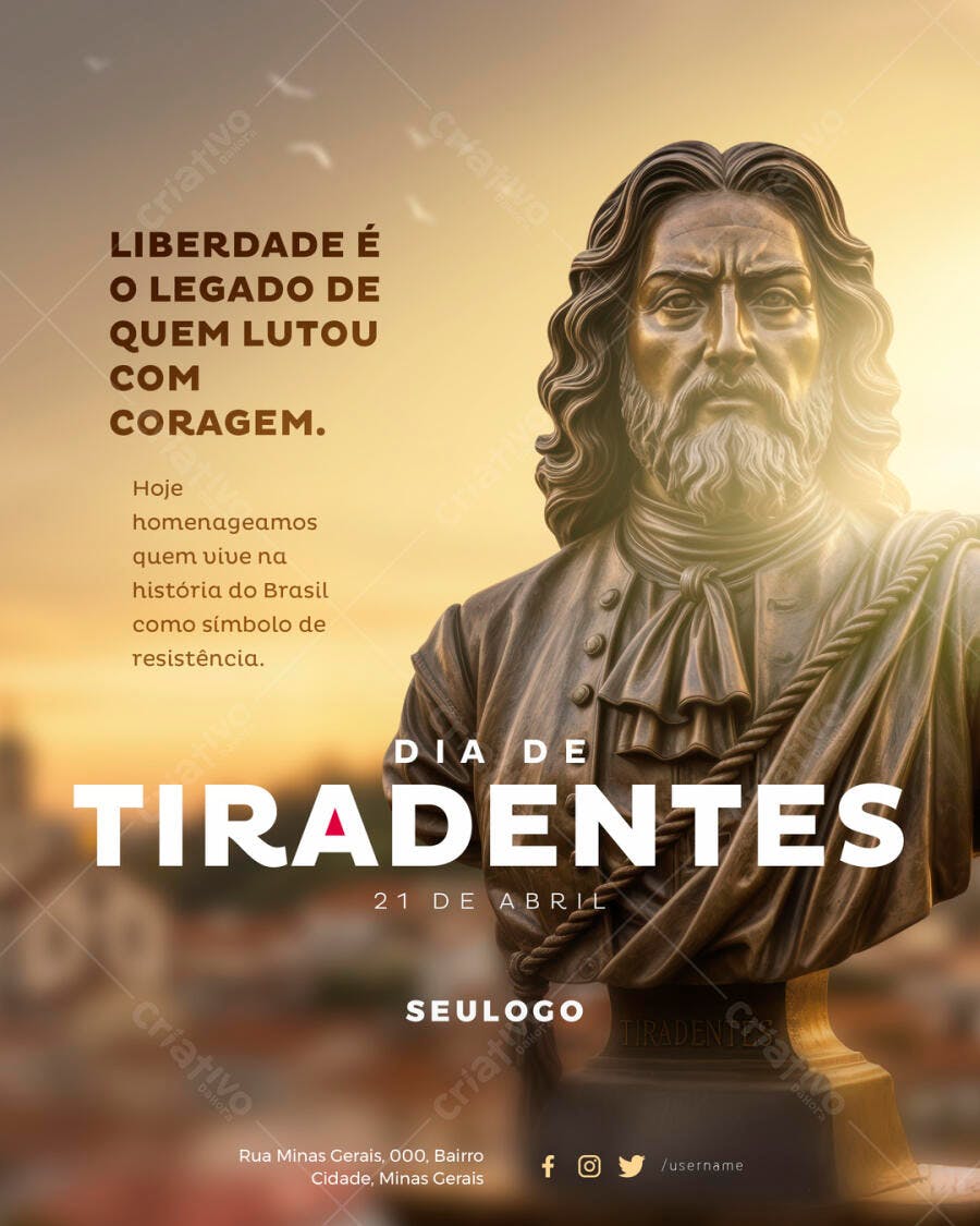 Flyer Dia de Tiradentes 21 de Abril Psd Editável