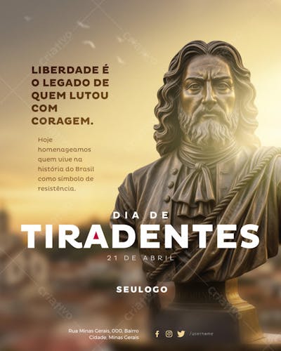 Psd Editável • 21 de abril - Dia de Tiradentes 04-25 - 01