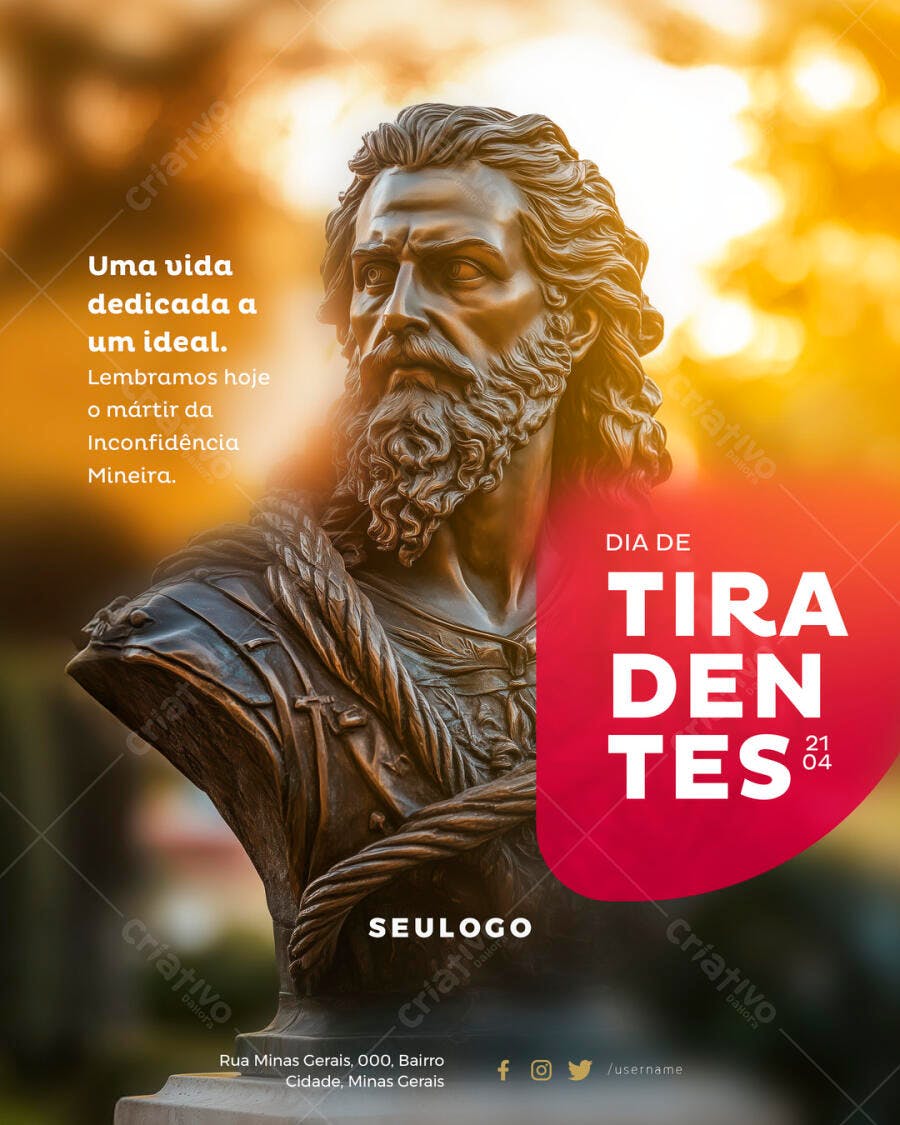 Postagem Dia de Tiradentes PSD Editável