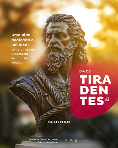 Psd Editável • 21 de abril - Dia de Tiradentes 04-25 - 04