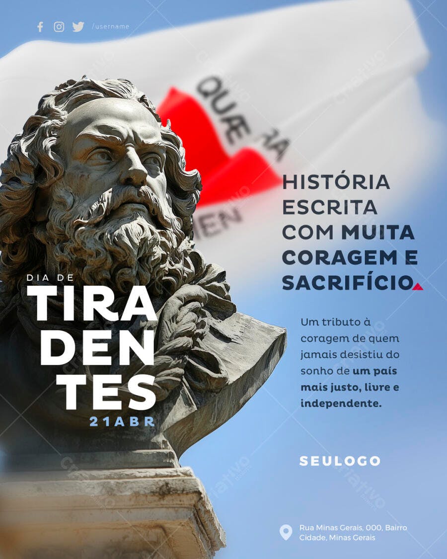 Flyer Dia de Tiradentes PSD Editável