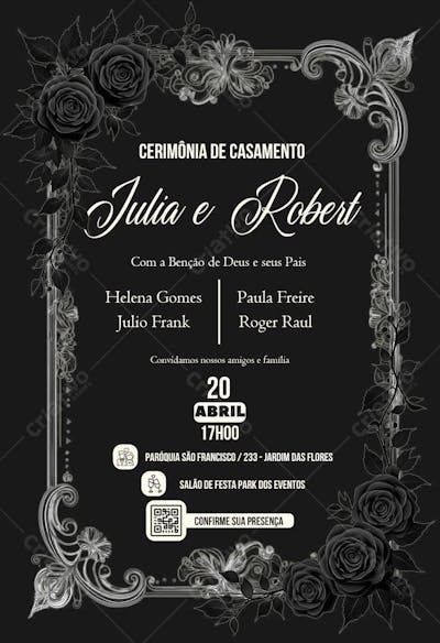 Convite de Casamento Editável no Canva