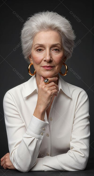 Mulher Idosa Elegante em Ensaio Fotográfico
