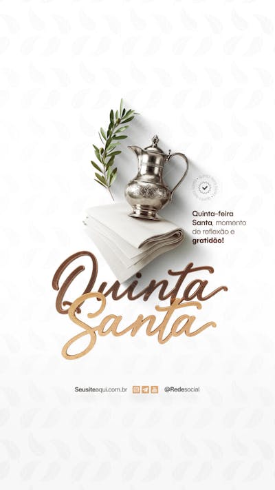 Quinta-feira Santa lava pés 17 de Abril Social Media PSD Editável (1)