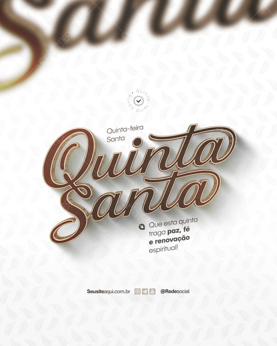 Post para Redes Sociais Quinta Santa PSD Editável