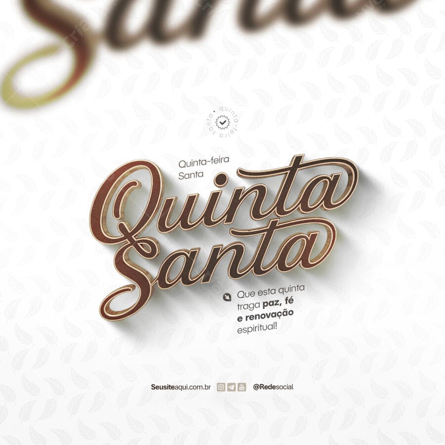 Post para Quinta Santa PSD Editável