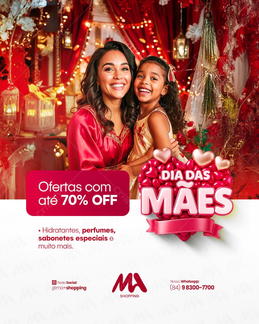 Flyer Dia das Mães PSD Editável